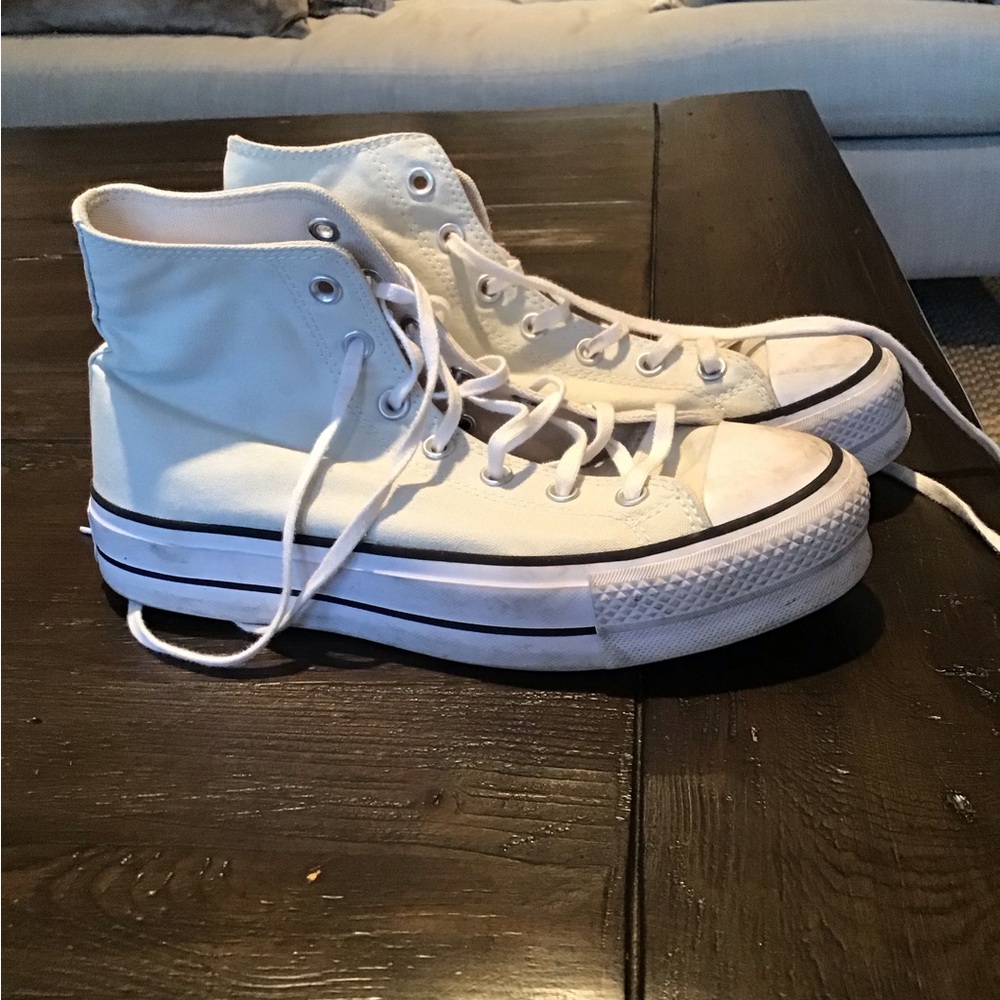 Light Green Platform High Top Converse